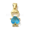 Rack Plating Brass Glass Pendants KK-P272-18B-G03-1