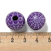 Printed Wood European Beads WOOD-G022-08A-08-3