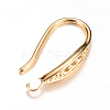 Brass Earring Hooks Rhinestone Settings KK-R037-07KC-2