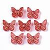 Transparent Spray Painted Glass Charms GLAA-N035-08A-B05-1