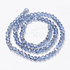 Electroplate Transparent Glass Beads Strands EGLA-A034-T4mm-E04-2