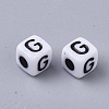 White Opaque Acrylic Beads MACR-R869-02G-2