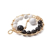 Natural Obsidian & Howlite Pendants PALLOY-JF03026-01-4