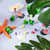 Gorgecraft 66Pcs 6 styles Resin Frog & Lotus & Mushroom Ornaments DJEW-GF0001-61-4