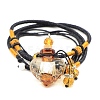 Baroque Style Heart Handmade Lampwork Perfume Essence Bottle Pendant Necklace PW-WG42346-08-1