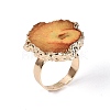 Natural Agate Cuff Rings RJEW-Q035-01G-4