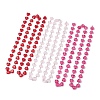 3Pcs 3 Colors Iron Glass Handmade Heart Link Chains AJEW-JB01447-2