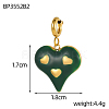 Heart Charms 304 Stainless Steel Enamel Pendants STAS-OY004-09G-5