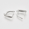 Brass Hoop Earring Findings with Latch Back Closure KK-T048-019P-NF-3