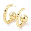 Rack Plating Brass Round Ball Stud Earrings EJEW-B027-10G-1