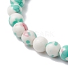 Synthetic Ocean White Jade Beads Stretch Bracelets for Women Men BJEW-JB11300-04-4