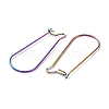 Ion Plating(IP) 304 Stainless Steel Hoop Earrings Findings Kidney Ear Wires STAS-L216-22A-RS-3
