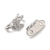 Brass Micro Pave Clear Cubic Zirconia Slide Charms KK-P239-20P-2