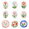9Pcs 9 Styles Flower Theme Handmade Porcelain Beads PORC-TA0002-29-1