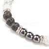 Natural Lava Rock & Gemstone Round Beaded Bracelet for Women BJEW-JB08336-01-5