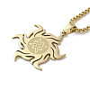 304 Stainless Steel Sun with Knot Pendant Necklaces NJEW-P293-07G-2