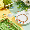 12Pcs Round Stripe Resin Pendant Stitch Markers HJEW-AB00724-5