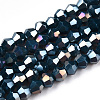 Opaque Solid Color Electroplate Glass Beads Strands EGLA-A039-P2mm-B09-1
