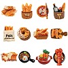 12Pcs 12 Styles Bread Themed Resin Pins JEWB-CJ0003-09-1