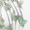 5-Loop Natural Green Aventurine Chip Beaded Wrap Bracelets BJEW-JB02245-2