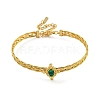 Adjustable Synthetic Malachite Bangles with Chain Extender BJEW-E100-03G-1
