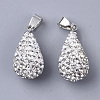 Polymer Clay Rhinestone Pendants RB-S055-09-2