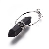 Natural Obsidian Wire Wrapped Pointed Big Pendants G-L520-I05-P-3
