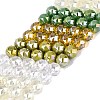 Electroplate Imitation Jade & Opaque & Transparent Glass Beads Strands EGLA-Q135-8MM-A15-1