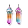 Faceted Bullet Glass Pointed Pendants KK-E282-01P-06-3