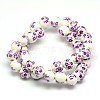 Handmade Flower Printed Porcelain Ceramic Beads Strands PORC-M007-10mm-11-2