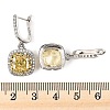 925 Sterling Silver Micro Pave Cubic Zirconia Dangle Hoop Earrings EJEW-F371-01A-02-4