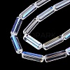 Electroplate Transparent Glass Beads Strands EGLA-Q132-02A-E01-3
