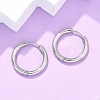 Tarnish Resistant 304 Stainless Steel Huggie Hoop Earrings EJEW-F111B-19mm-P-5