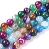 Natural Striped Agate/Banded Agate Beads Strands G-G582-6mm-46-1
