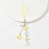 Alloy Wing with Glass Moon & Star Mobile Straps HJEW-YW00181-01-1