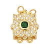Rack Plating Flower Brass Micro Pave Cubic Zirconia Box Clasps KK-F876-14G-1