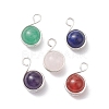 Natural Mixed Gemstone Copper Wire Wrapped Pendants PALLOY-JF02604-01-1