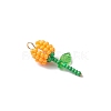 Grade A Round Glass Seed Beads Acrylic Flower Charms PALLOY-MZ00690-3