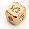 Brass Micro Pave Cubic Zirconia Beads ZIRC-L091-021G-05-1
