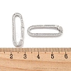 Rack Plating Brass Micro Pave CLear Cubic Zirconia  Spring Gate Clasps KK-Q814-13P-3