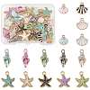 30Pcs 3 Styles 5 Colors Alloy Enamel Pendants ENAM-FS0003-46-1