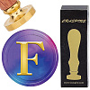Brass Wax Seal Stamp with Wood Handle AJEW-WH0412-0301-1