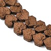 Electroplated Natural Lava Rock Beads Strands G-K388-04B-05-2