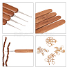  Bamboo Handle Iron Crochet Hook Needles TOOL-NB0001-19-4