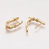 Real 18K Gold Plated Brass Micro Pave Cubic Zirconia Hoop Earring Findings with Latch Back Closure ZIRC-F052-02G-2