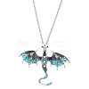 Alloy Enamel Dragon Pendant Necklaces NJEW-V005-01AS-01-1