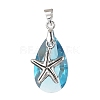 Ocean Themes Alloy & Glass Teardrop Pendants PALLOY-JF03881-3