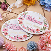 Crafans 2Pcs 2 Style MDF Wooden Hanging Plate Wall Decorations HJEW-CF0001-04-6