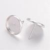 Silver Color Plated Brass Ear Studs Settings X-IFIN-Q005-S-2