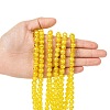 Spray Painted Crackle Glass Beads Strands CCG-Q001-8mm-10-4